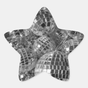 Adesito Estrela Ornamentos de Esferas de Disco - Imagem em Preto e