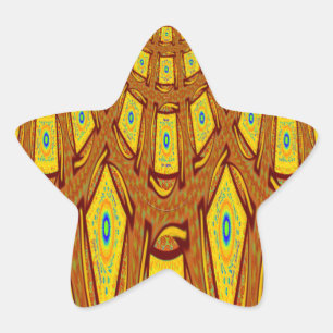 Adesito Estrela Ouro Castanho-Africano Vetor Tribal