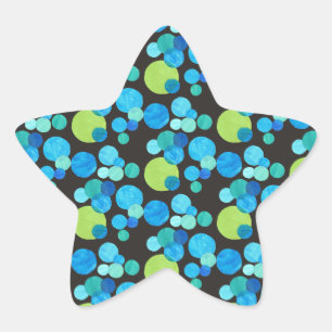 Adesito Estrela Padrão abstrato Blue Moons em preto