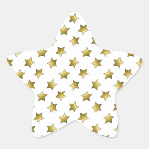 Adesito Estrela Padrão branco das estrelas douradas Elegantes