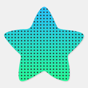 Adesito Estrela Padrão de Bolinhas Azul Verde Turquesa