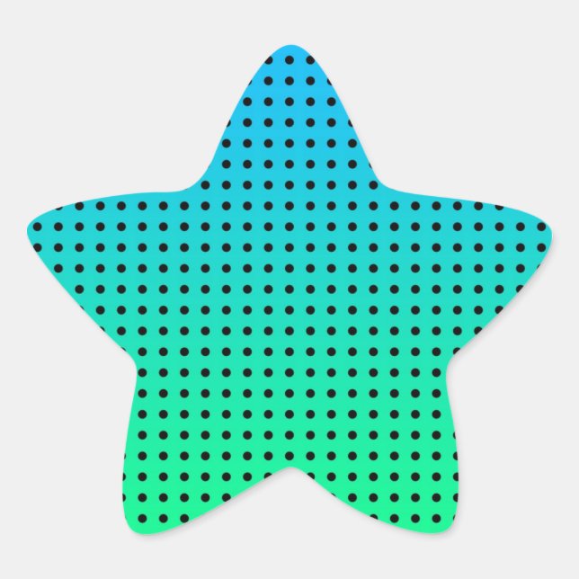 Adesito Estrela Padrão de Bolinhas Azul Verde Turquesa (Frente)
