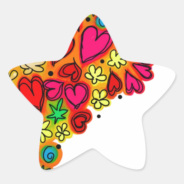Adesito Estrela Padrão de Coração Correspondente Único (Frente)