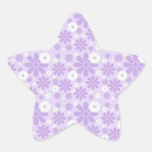 Adesito Estrela Padrão de Florais Pastel LAVANDA