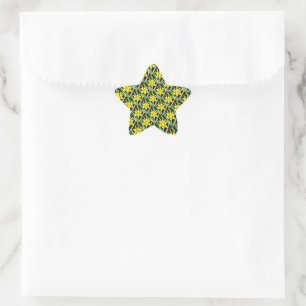 Adesito Estrela Padrão de Flores de Valor Amarelo