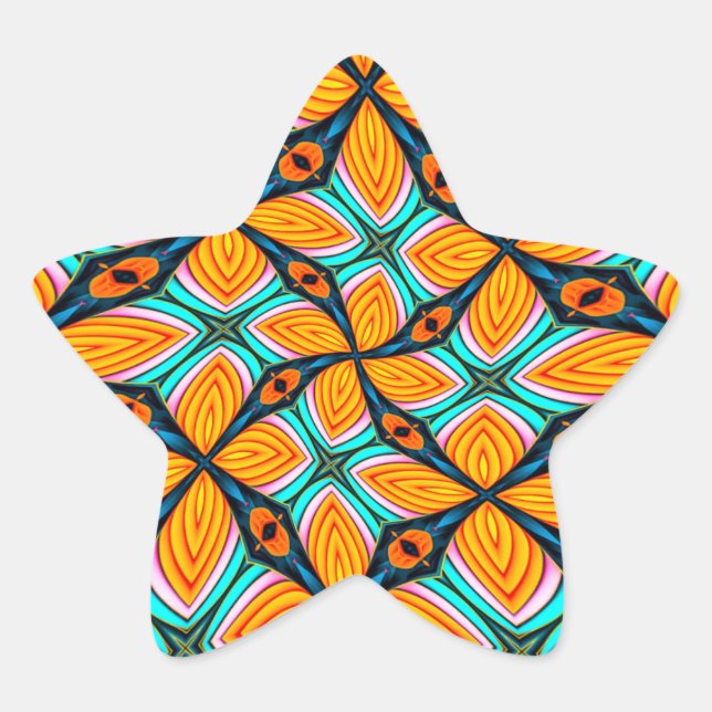 Adesito Estrela Padrão de Folhas Tropicais (Frente)