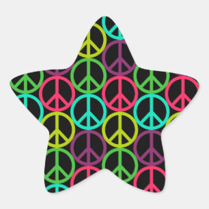 Adesito Estrela Padrão de Hippie Peace Sign