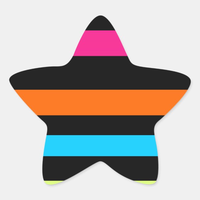 Adesito Estrela Padrão de Listras Neon (Frente)
