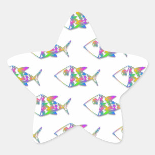 Adesito Estrela Padrão de Peixe abstrato