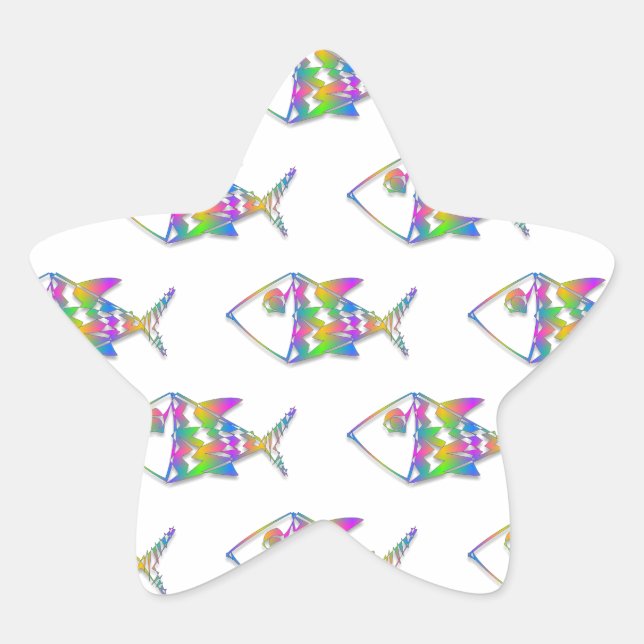 Adesito Estrela Padrão de Peixe abstrato (Frente)