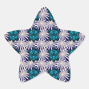Adesito Estrela Padrão Floral de Tartaruga Tropical Sem Costura Ta