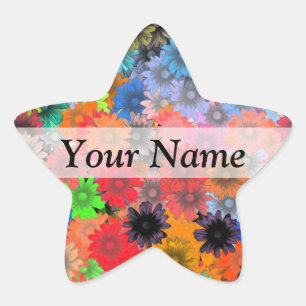 Adesito Estrela Padrão floral multicolor