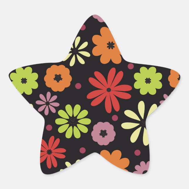 Adesito Estrela Padrão Floral Sem Costura Outonal (Frente)