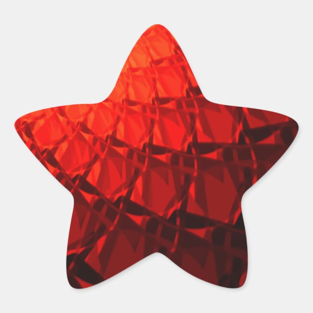 Adesito Estrela Padrão Fractal Vermelho (Frente)