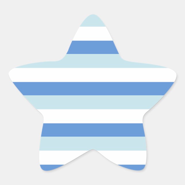 Adesito Estrela Padrão Moderno de Tendy White Blue Stripe (Frente)