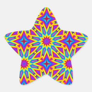 Adesito Estrela padrão ornamental, multicolorido,