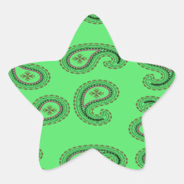 Adesito Estrela Padrão paisley decorativo em verde