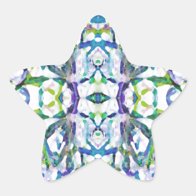Adesito Estrela Padrão Psicodélico Azul (Frente)