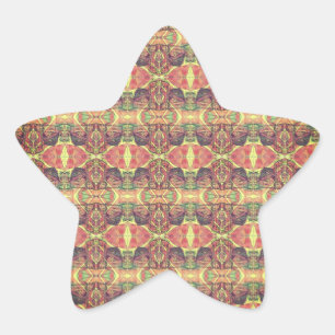 Adesito Estrela Padrão vermelho e amarelo
