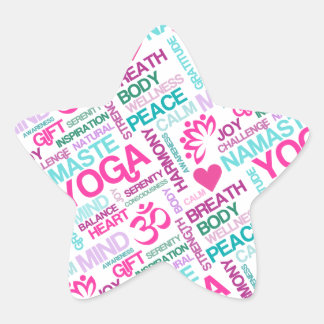 Adesito Estrela Padrão YOGA Rosa, Namaste, Paz e Harmonia