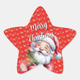 Adesito Estrela Papai Noel Bonito e Divertido & Tipografia