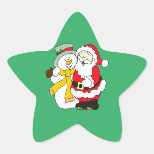 Adesito Estrela Papai Noel e boneco de neve