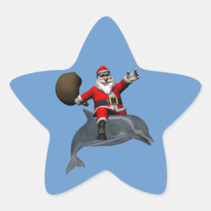 Adesito Estrela Papai Noel montado num golfinho