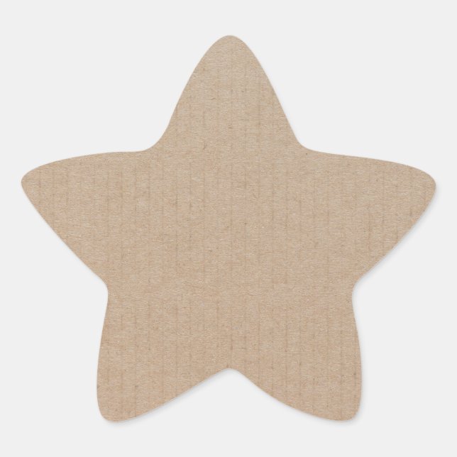 Adesito Estrela Papel Kraft Rústico Modelo em Branco Personalizado (Frente)