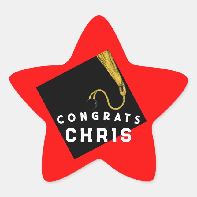 Adesito Estrela Parabéns de formatura vermelho (Frente)