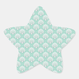 Adesito Estrela Pastel Verde Turquesa e Padrão Branco