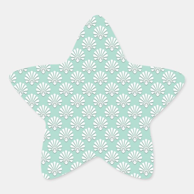 Adesito Estrela Pastel Verde Turquesa e Padrão Branco (Frente)