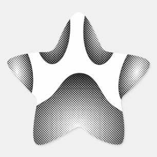 Adesito Estrela Pata de Cães Impressa em Gradações Pretas e Bra