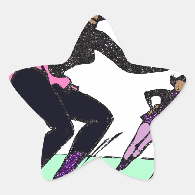 Adesito Estrela patinador preto (Frente)