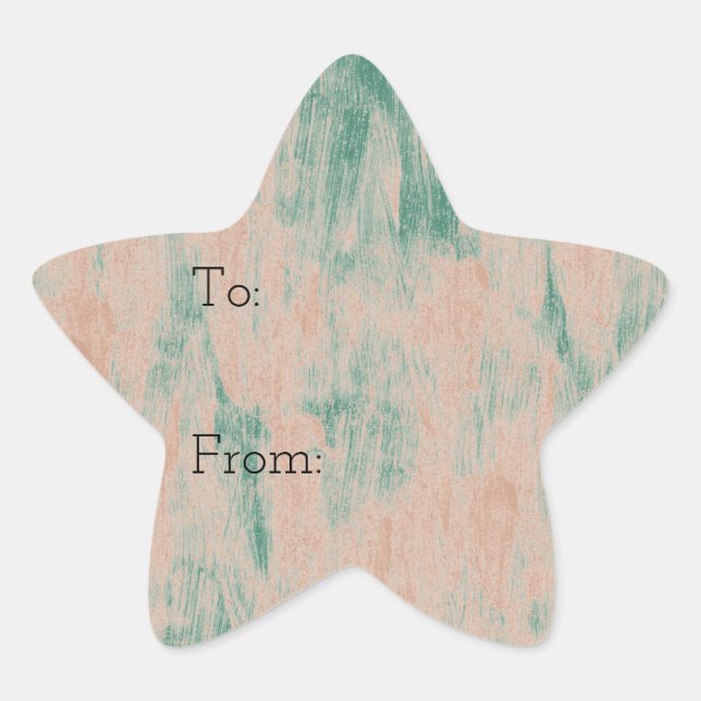 Adesito Estrela Peach Green Abstrato Snowflakes Natal (Frente)