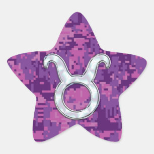 Adesito Estrela Pearl Like Taurus Zodiac Symbol on Digital Camo