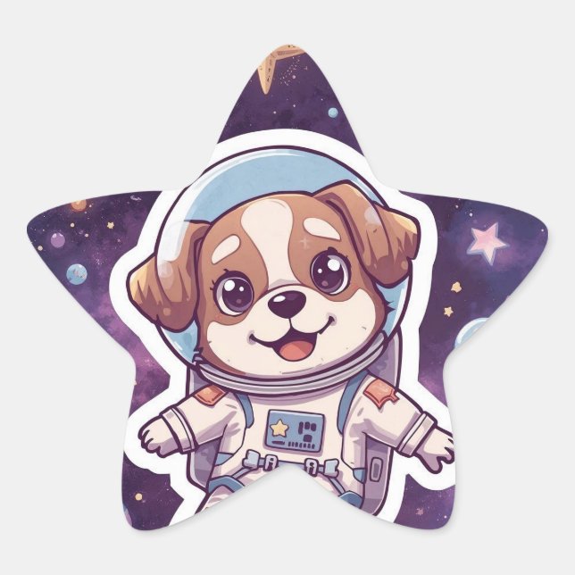 Adesito Estrela Peças Interestelares - Cachorro Espacial Bonito em (Frente)