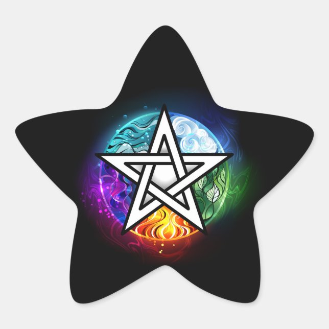 Adesito Estrela Pentagrama do Wiccan (Frente)