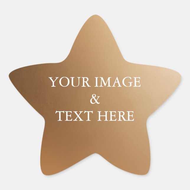 Adesito Estrela Personalizado com Sua Própria Foto & Texto Dourado (Frente)