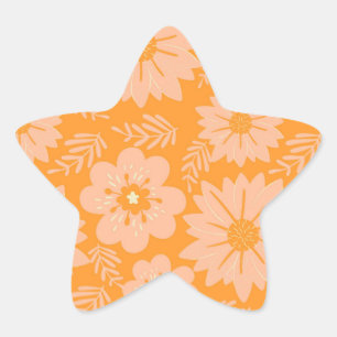 Adesito Estrela Pêssego de Vintagem Retroativa Padrão de Flor Lara