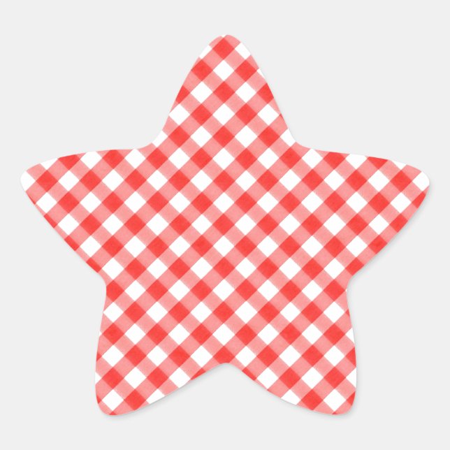Adesito Estrela Pic Padrão Clássico Vermelho Gingham (Frente)