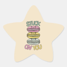 Adesito Estrela Pilha de Macarons Kawaii Fofos