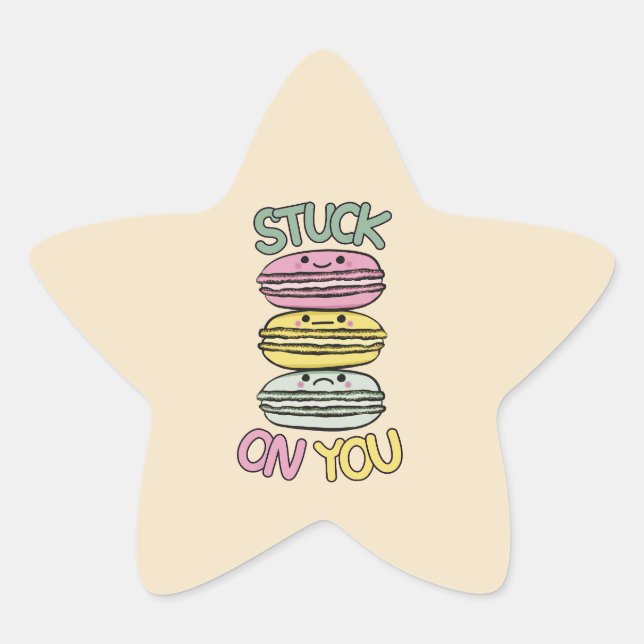 Adesito Estrela Pilha de Macarons Kawaii Fofos (Frente)
