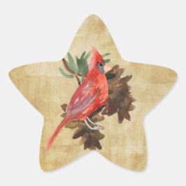 Adesito Estrela Pinheiro de Cardino Vermelho Cones Stickers Holida