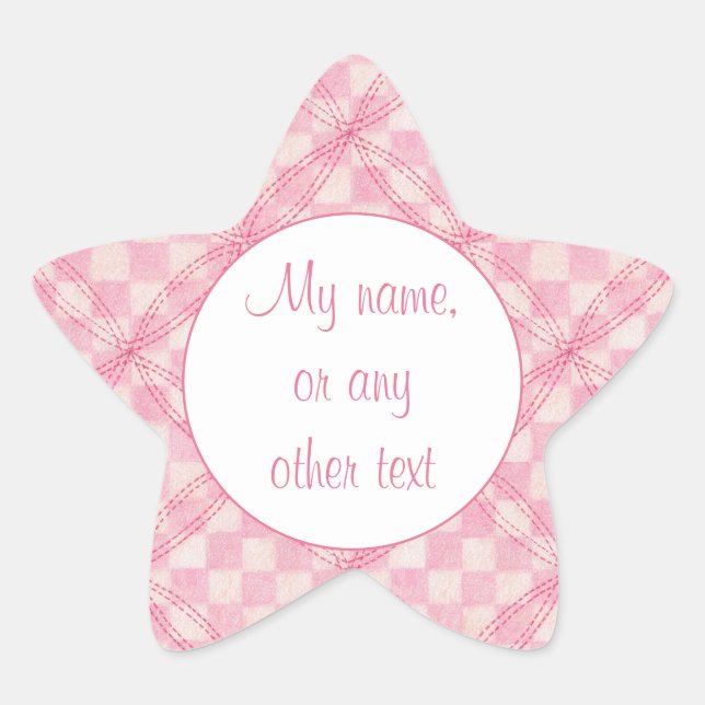 Adesito Estrela PINK VERIFIQUE QUILT Star Match Stickers (Frente)