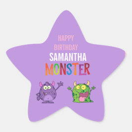 Adesito Estrela Pink violet monster Fun kids