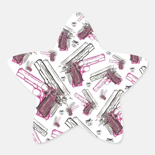 Adesito Estrela Pistol Pearl, arma esquisita e padrão de cerejas. (Frente)