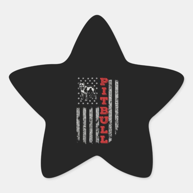 Adesito Estrela Pitbull USA American Flag (Frente)
