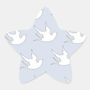 Adesito Estrela pombas brancas em azul