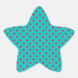 Adesito Estrela Pontos cor-de-rosa profundo no azul-aquático