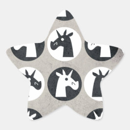 Adesito Estrela Pontos Unicórn B&W